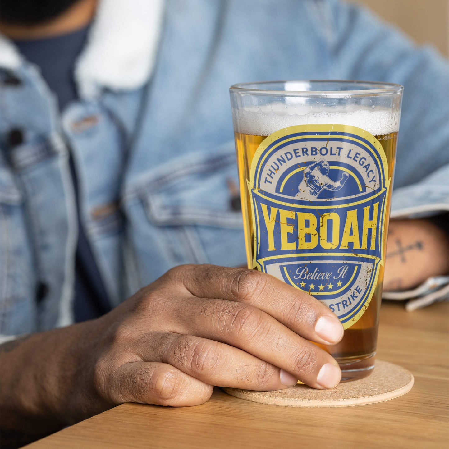 Yeboah Leeds United Beer Glass