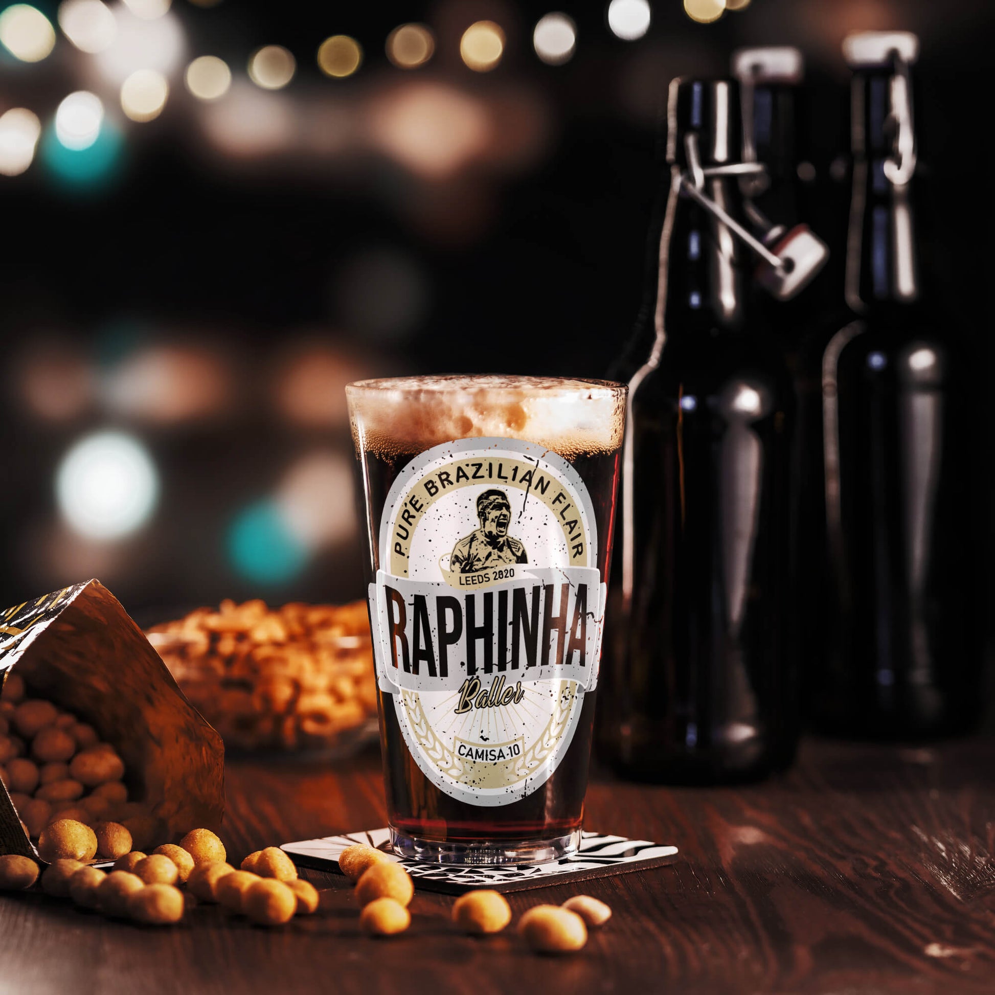 Baller Raphinha Dark Leeds Pint Glass