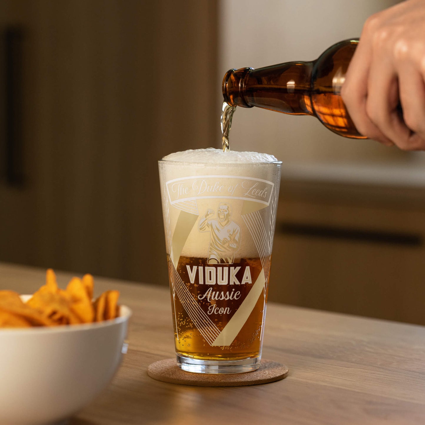 Viduka Leeds United Beer Glass