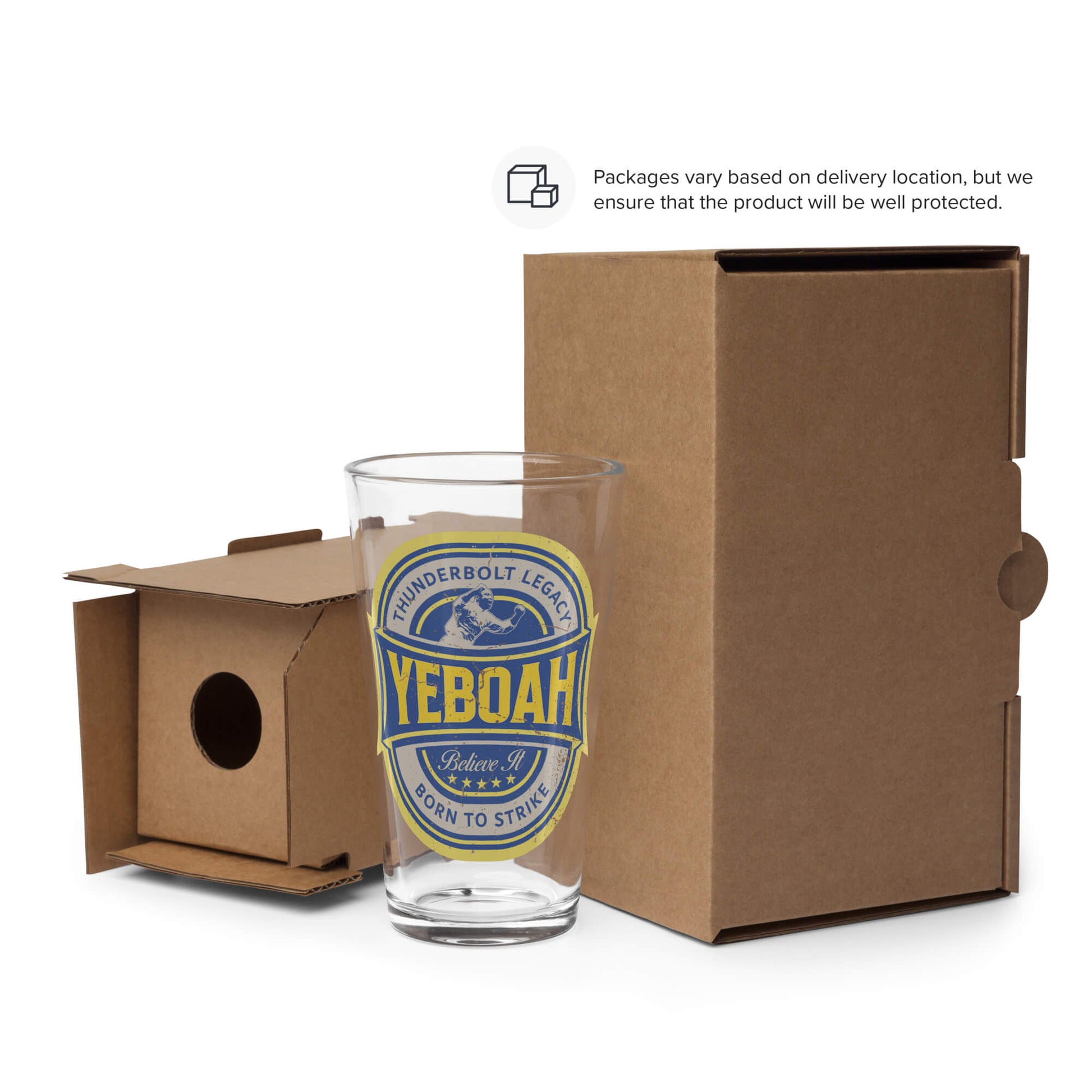 YeboahBelieveIt Pint Glass Unboxed